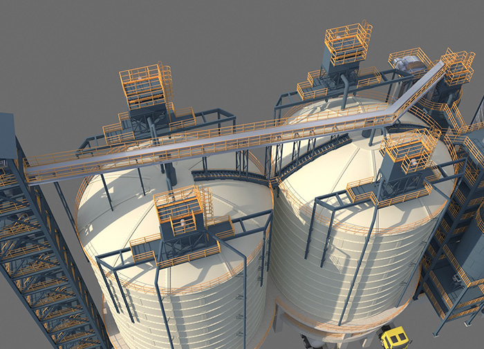 Large bolted steel silo